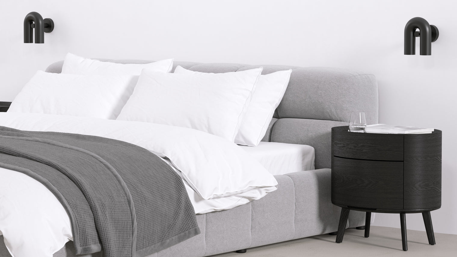 Felix - Felix Two Drawer Nightstand, Black Ash