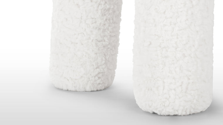 Luxurious Softness | The Estelle Stool features an inviting upholstered seat that invites you to indulge in comfort. The soft vegan wool not only provides a soft and luxurious feel but also complements the stool's overall design, ensuring a harmonious balance of style and functionality.
