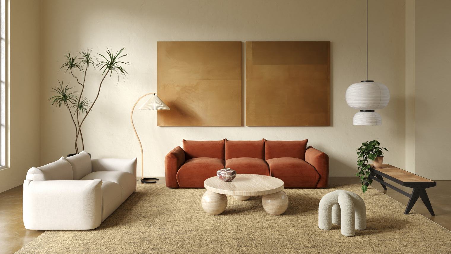 Marenco - Marenco Two Seater Sofa, Ivory Linen