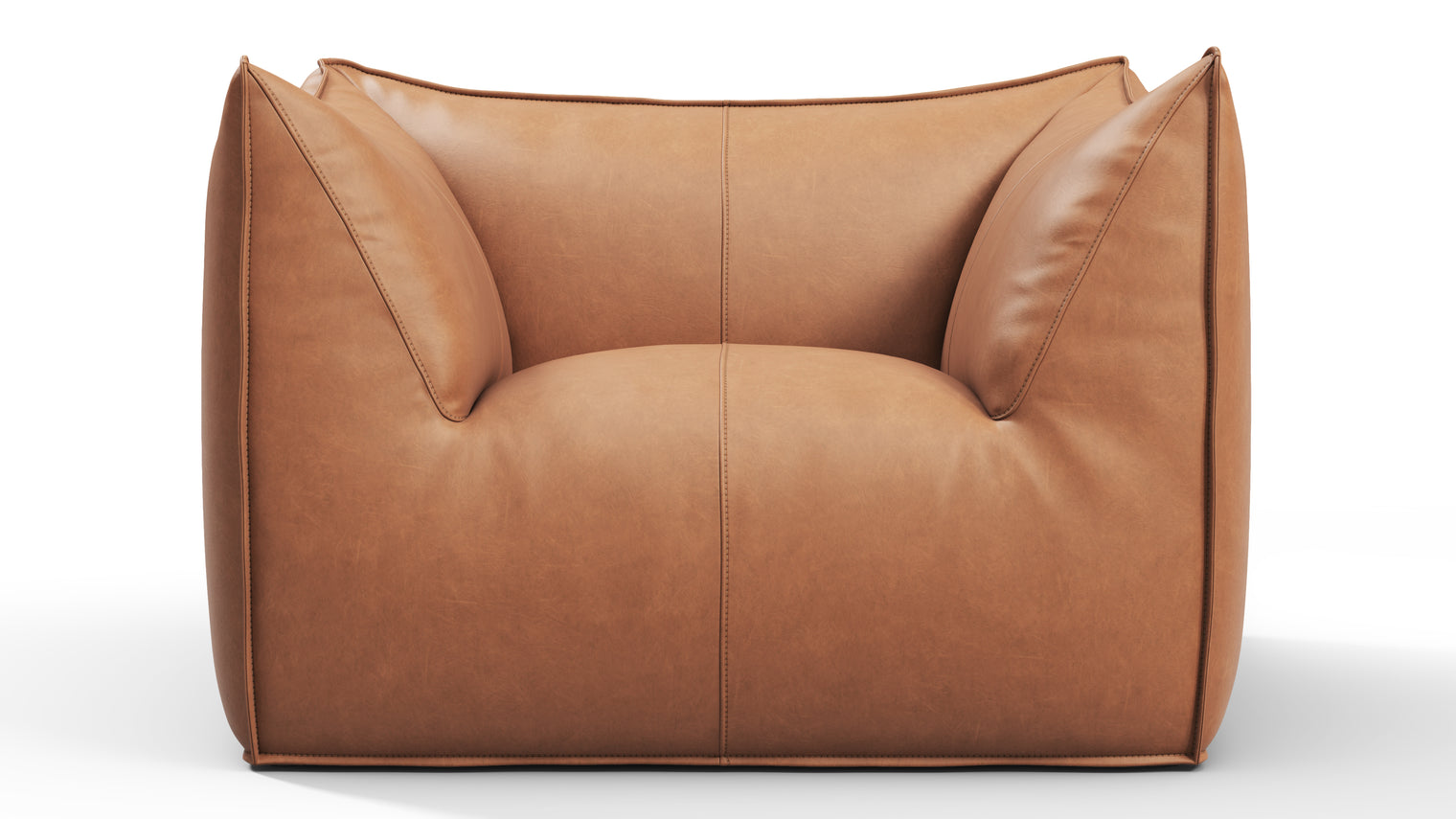 Bambole - Mario Bellini Bambole Lounge Chair, Chestnut Vegan Leather
