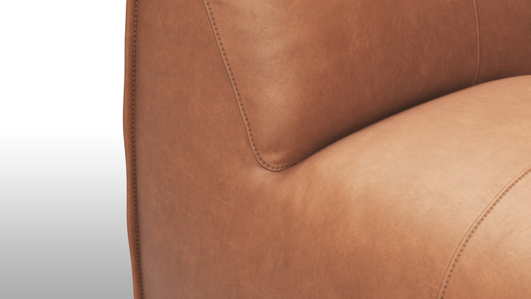 Bambole - Mario Bellini Bambole Lounge Chair, Chestnut Vegan Leather
