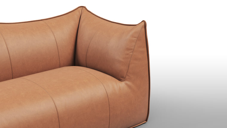 Bambole - Mario Bellini Bambole Two Seater Sofa, Chestnut Vegan Leather
