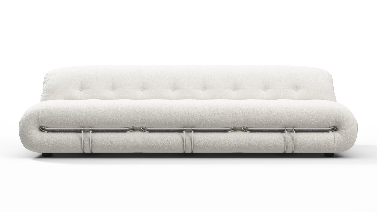 Soriana - Soriana Three Seater Sofa, White Boucle