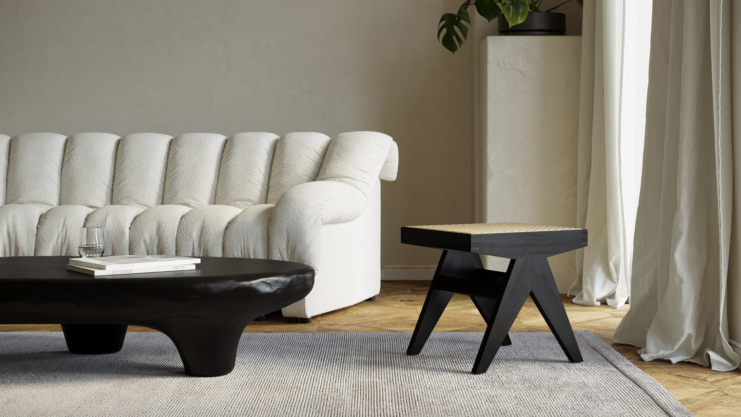Kobe - Kobe Coffee Table, Black Concrete