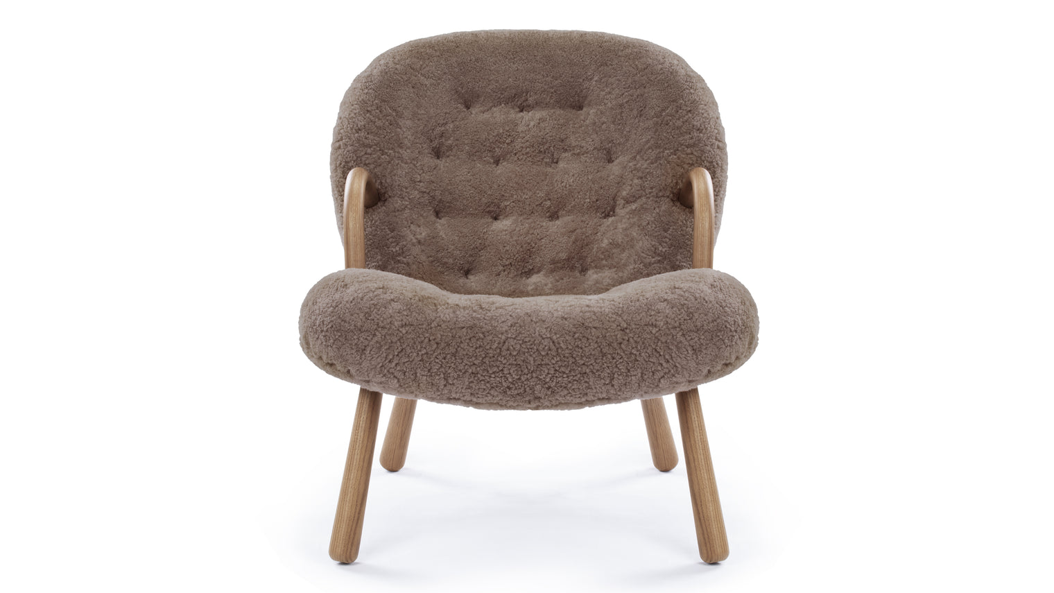 Clam - Clam Chair, Cappuccino Luxe Sheepskin
