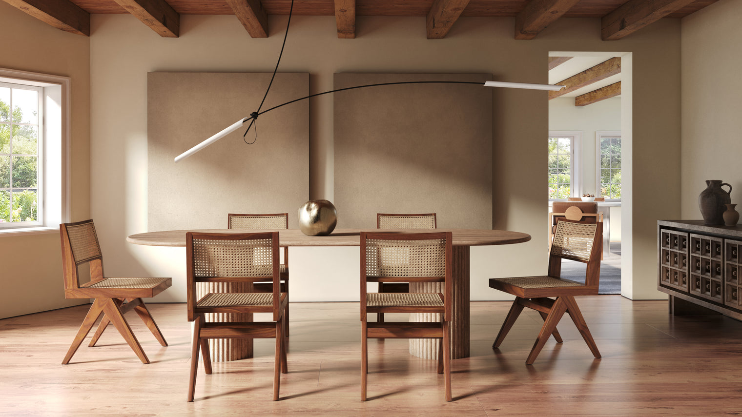 Jeanneret Dining Chair - Pierre Jeanneret Side Chair, Walnut