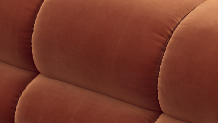 SUPERIOR COMFORT | Designed with the easy-going, informal ethos of the 1970s in mind, the Tufty modules are generously proportioned, coming together in a bench-like base with barely-there connections, allowing plenty of room for you to lean back and curl up in comfort.
