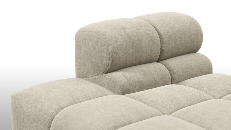 SUPERIOR COMFORT | Designed with the easy-going, informal ethos of the 1970s in mind, the Tufty modules are generously proportioned, coming together in a bench-like base with barely-there connections, allowing plenty of room for you to lean back and curl up in comfort.
