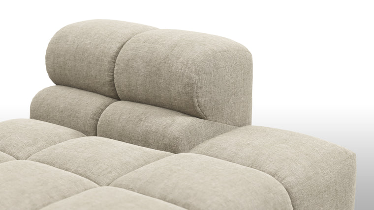 SUPERIOR COMFORT | Designed with the easy-going, informal ethos of the 1970s in mind, the Tufty modules are generously proportioned, coming together in a bench-like base with barely-there connections, allowing plenty of room for you to lean back and curl up in comfort.
