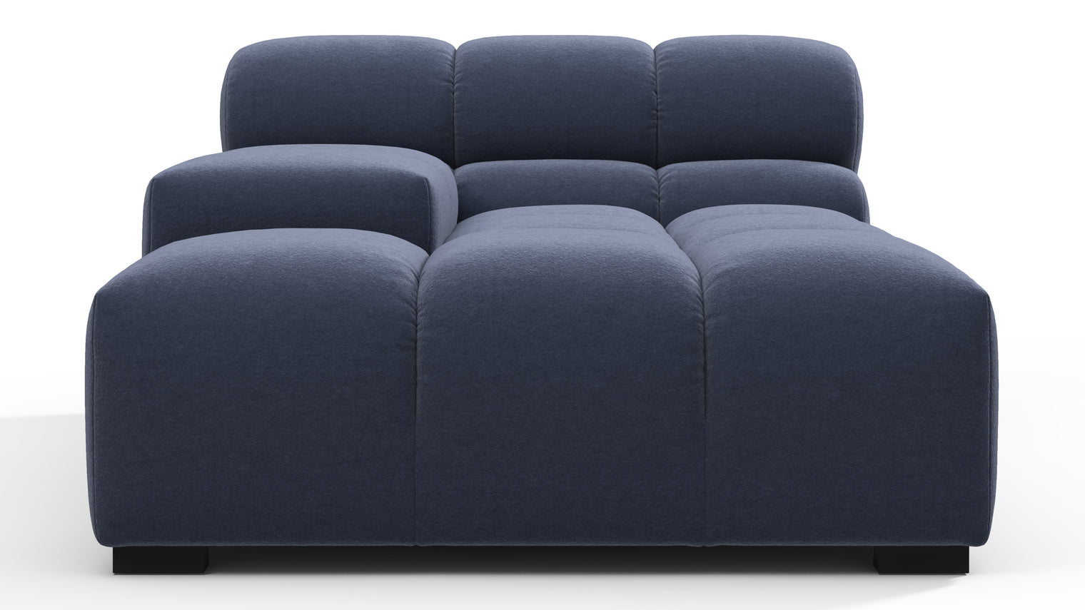 SUPERIOR COMFORT | Designed with the easy-going, informal ethos of the 1970s in mind, the Tufty modules are generously proportioned, coming together in a bench-like base with barely-there connections, allowing plenty of room for you to lean back and curl up in comfort.
