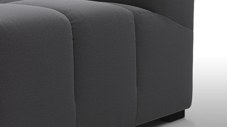 SUPERIOR COMFORT | Designed with the easy-going, informal ethos of the 1970s in mind, the Tufty modules are generously proportioned, coming together in a bench-like base with barely-there connections, allowing plenty of room for you to lean back and curl up in comfort.
