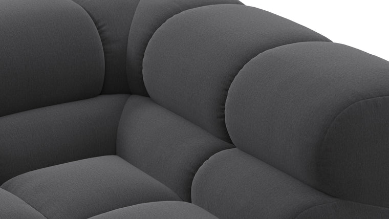 SUPERIOR COMFORT | Designed with the easy-going, informal ethos of the 1970s in mind, the Tufty modules are generously proportioned, coming together in a bench-like base with barely-there connections, allowing plenty of room for you to lean back and curl up in comfort.
