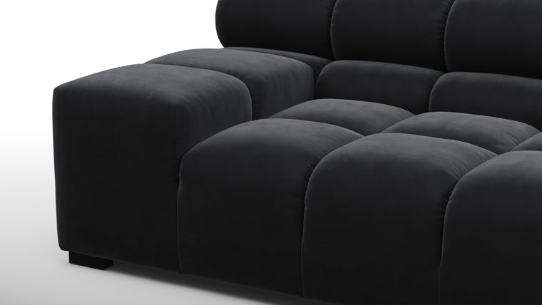 SUPERIOR COMFORT | Designed with the easy-going, informal ethos of the 1970s in mind, the Tufty modules are generously proportioned, coming together in a bench-like base with barely-there connections, allowing plenty of room for you to lean back and curl up in comfort.
