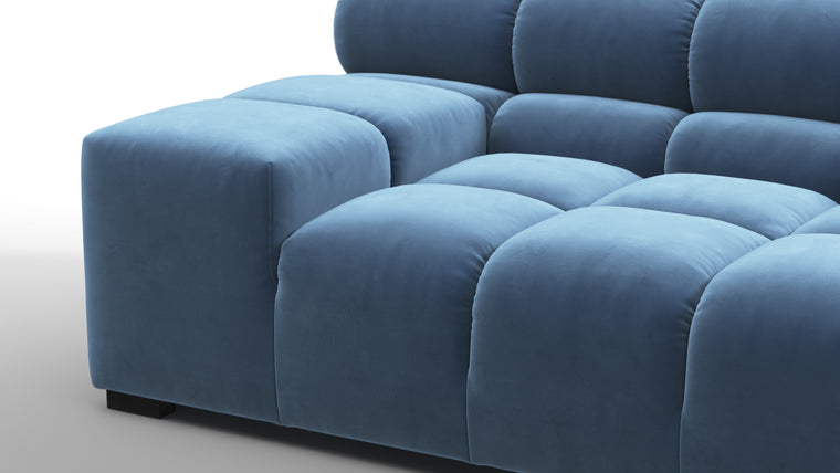 SUPERIOR COMFORT | Designed with the easy-going, informal ethos of the 1970s in mind, the Tufty modules are generously proportioned, coming together in a bench-like base with barely-there connections, allowing plenty of room for you to lean back and curl up in comfort.
