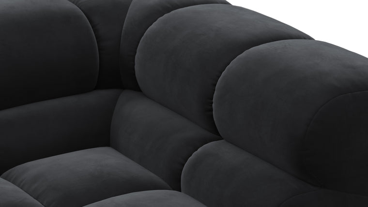 SUPERIOR COMFORT | Designed with the easy-going, informal ethos of the 1970s in mind, the Tufty modules are generously proportioned, coming together in a bench-like base with barely-there connections, allowing plenty of room for you to lean back and curl up in comfort.
