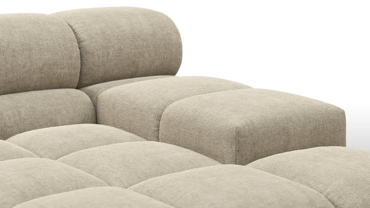 SUPERIOR COMFORT | Designed with the easy-going, informal ethos of the 1970s in mind, the Tufty modules are generously proportioned, coming together in a bench-like base with barely-there connections, allowing plenty of room for you to lean back and curl up in comfort.

