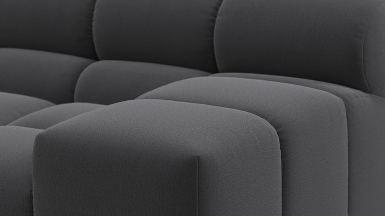SUPERIOR COMFORT | Designed with the easy-going, informal ethos of the 1970s in mind, the Tufty modules are generously proportioned, coming together in a bench-like base with barely-there connections, allowing plenty of room for you to lean back and curl up in comfort.
