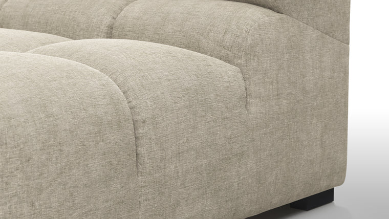 SUPERIOR COMFORT | Designed with the easy-going, informal ethos of the 1970s in mind, the Tufty modules are generously proportioned, coming together in a bench-like base with barely-there connections, allowing plenty of room for you to lean back and curl up in comfort.
