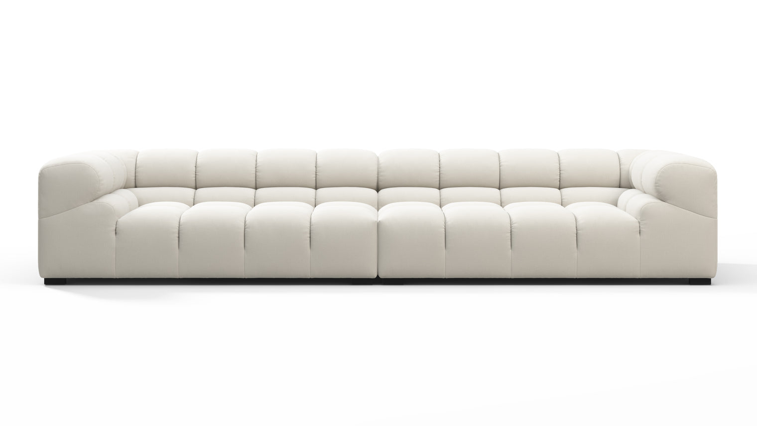 SUPERIOR COMFORT | Designed with the easy-going, informal ethos of the 1970s in mind, the Tufty modules are generously proportioned, coming together in a bench-like base with barely-there connections, allowing plenty of room for you to lean back and curl up in comfort.
