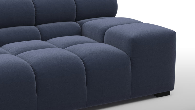 SUPERIOR COMFORT | Designed with the easy-going, informal ethos of the 1970s in mind, the Tufty modules are generously proportioned, coming together in a bench-like base with barely-there connections, allowing plenty of room for you to lean back and curl up in comfort.
