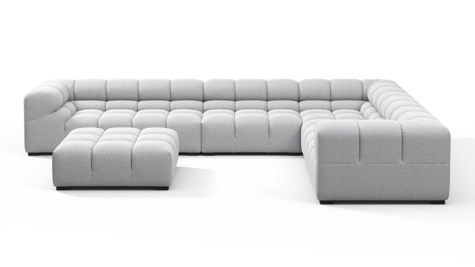 SUPERIOR COMFORT | Designed with the easy-going, informal ethos of the 1970s in mind, the Tufty modules are generously proportioned, coming together in a bench-like base with barely-there connections, allowing plenty of room for you to lean back and curl up in comfort.
