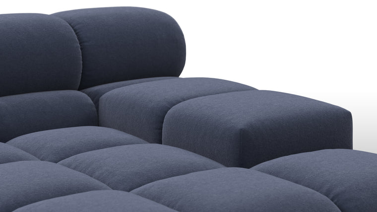 SUPERIOR COMFORT | Designed with the easy-going, informal ethos of the 1970s in mind, the Tufty modules are generously proportioned, coming together in a bench-like base with barely-there connections, allowing plenty of room for you to lean back and curl up in comfort.
