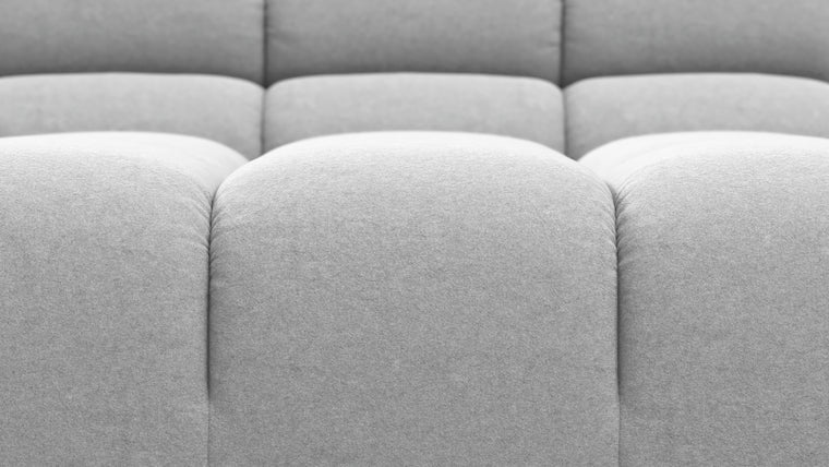 SUPERIOR COMFORT | Designed with the easy-going, informal ethos of the 1970s in mind, the Tufty modules are generously proportioned, coming together in a bench-like base with barely-there connections, allowing plenty of room for you to lean back and curl up in comfort.
