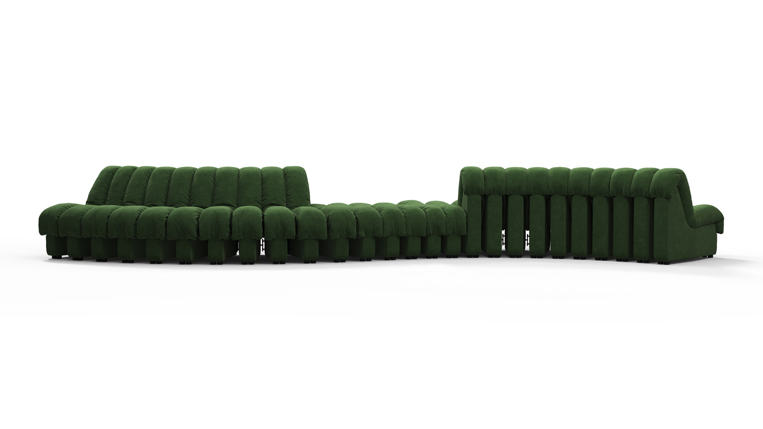 Chic Sectional | Introducing the DS 600 Sofa, an icon of avant-garde design and a true testament to the visionary design. Inspired by designs of the 1970s, this sofa revolutionizes the concept of modular seating, pushing boundaries and redefining the possibilities of contemporary furniture.
