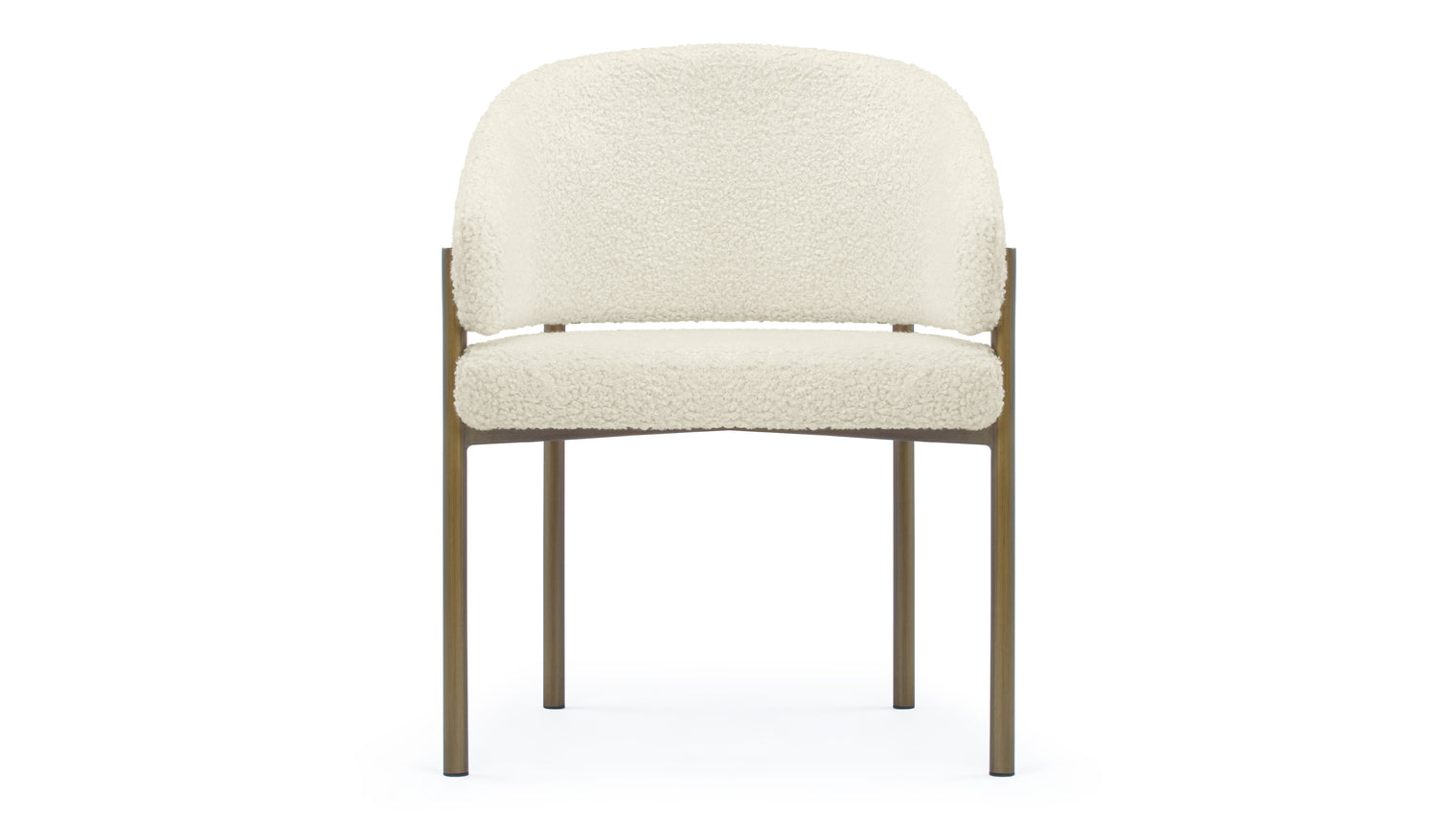 Esme - Esme Dining Chair, Luxe Sherpa and Brushed Brass