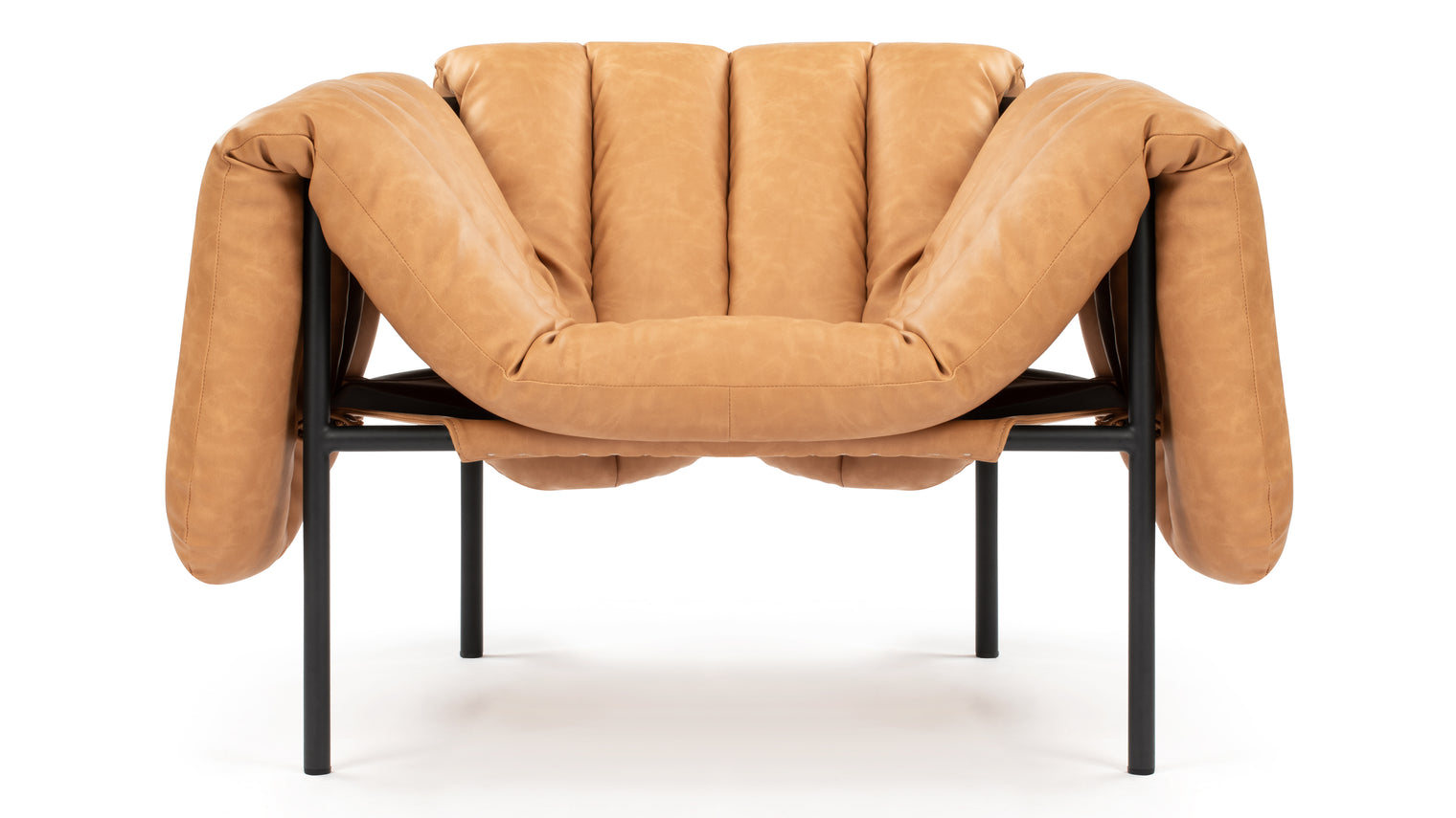 Puffy - Puffy Lounge Chair, Tan Vegan Leather