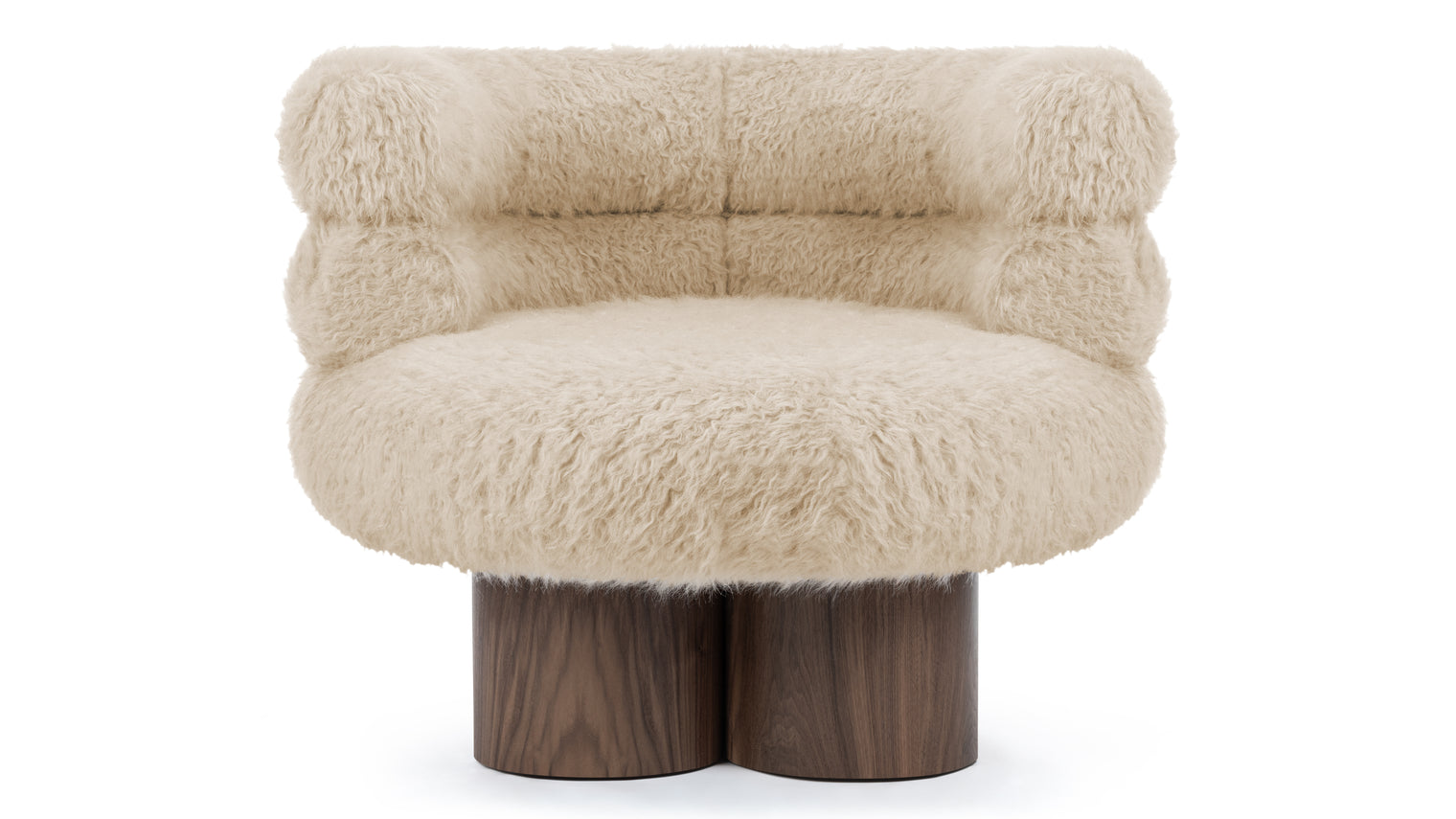Lana - Lana Chair, Almond Long Hair Sherpa and Walnut
