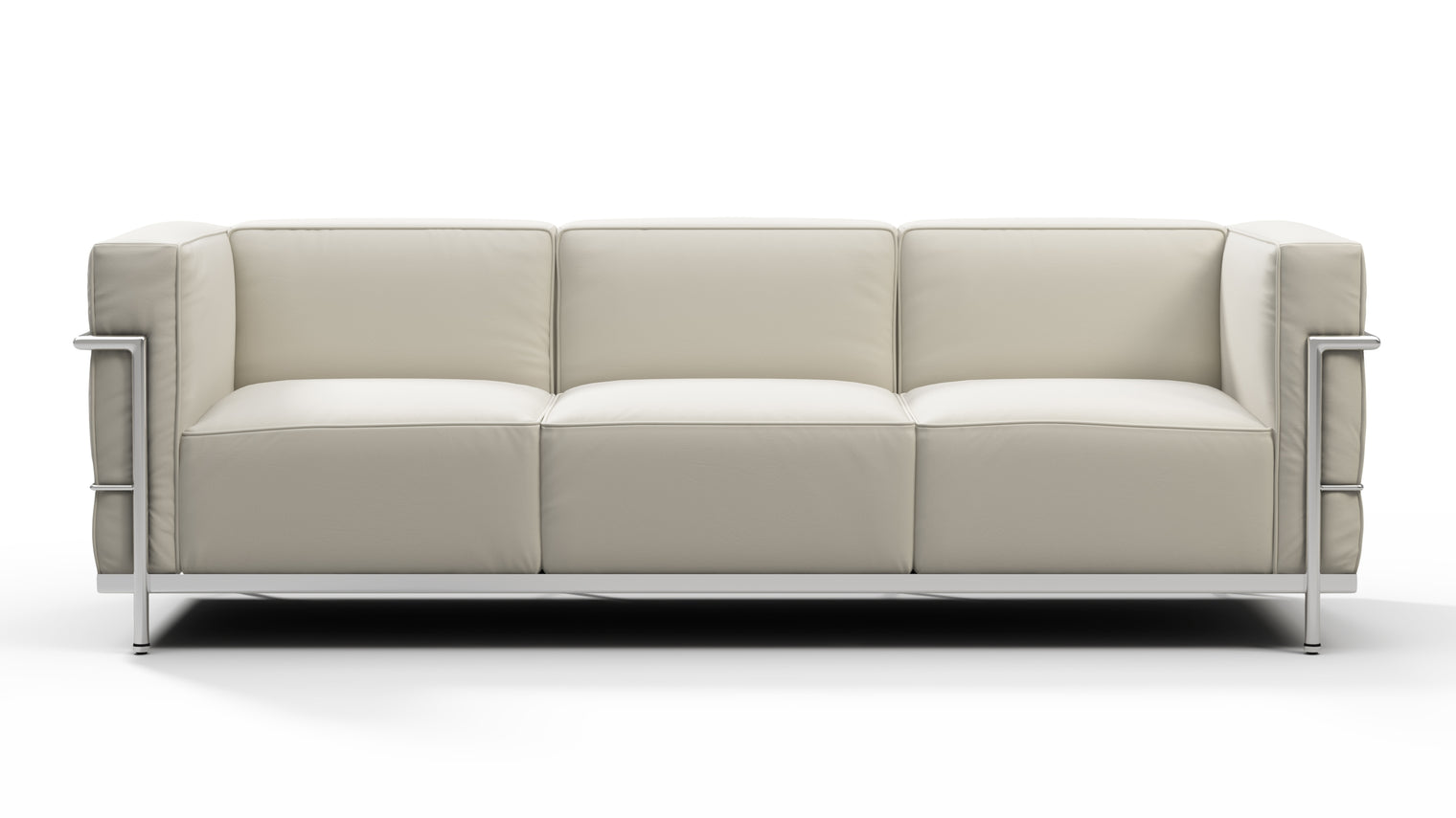 A Modern Makeover | Inspired by the classic club chair, the tempting, modern form of the Grand Modele Sofa features deep seating and a minimalist, external steel frame.
