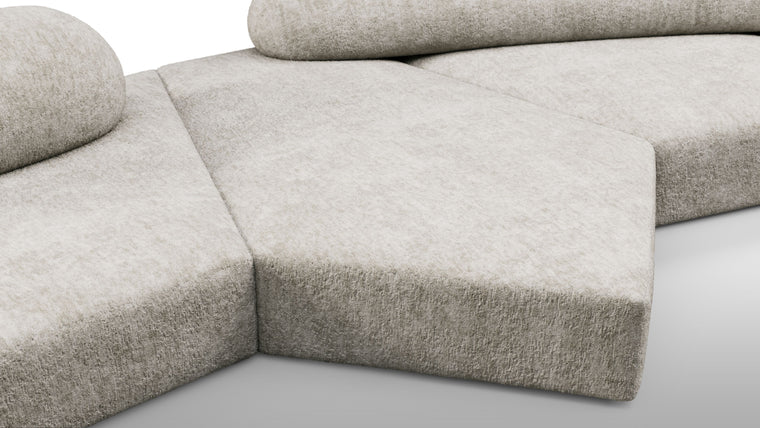 Sculpt Your Own Sofa | The sofa's modular nature allows it to be configured in various compositions, making it adaptable to different spaces and needs. Each module can be arranged to form a continuous seating area or separated to create distinct sections, providing flexibility in both residential and commercial settings.
