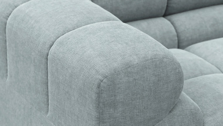 SUPERIOR COMFORT | Designed with the easy-going, informal ethos of the 1970s in mind, the Tufty modules are generously proportioned, coming together in a bench-like base with barely-there connections, allowing plenty of room for you to lean back and curl up in comfort.
