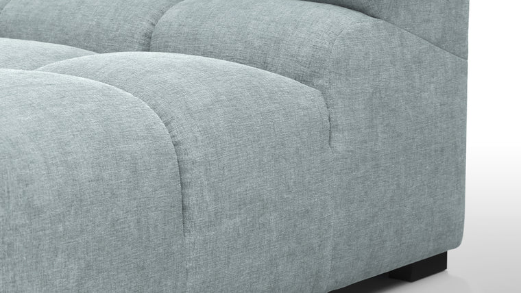 SUPERIOR COMFORT | Designed with the easy-going, informal ethos of the 1970s in mind, the Tufty modules are generously proportioned, coming together in a bench-like base with barely-there connections, allowing plenty of room for you to lean back and curl up in comfort.
