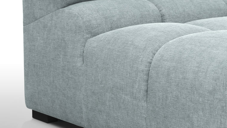 SUPERIOR COMFORT | Designed with the easy-going, informal ethos of the 1970s in mind, the Tufty modules are generously proportioned, coming together in a bench-like base with barely-there connections, allowing plenty of room for you to lean back and curl up in comfort.
