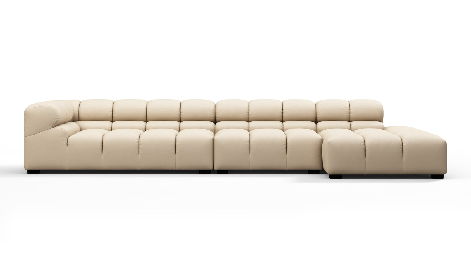 MODULAR MASTERPIECE | A modern take on 70s design, this cloud-like outdoor sectional is all about leisurely lounging under the sun or stars. Its relaxed, playful aesthetic enhances any outdoor environment.
