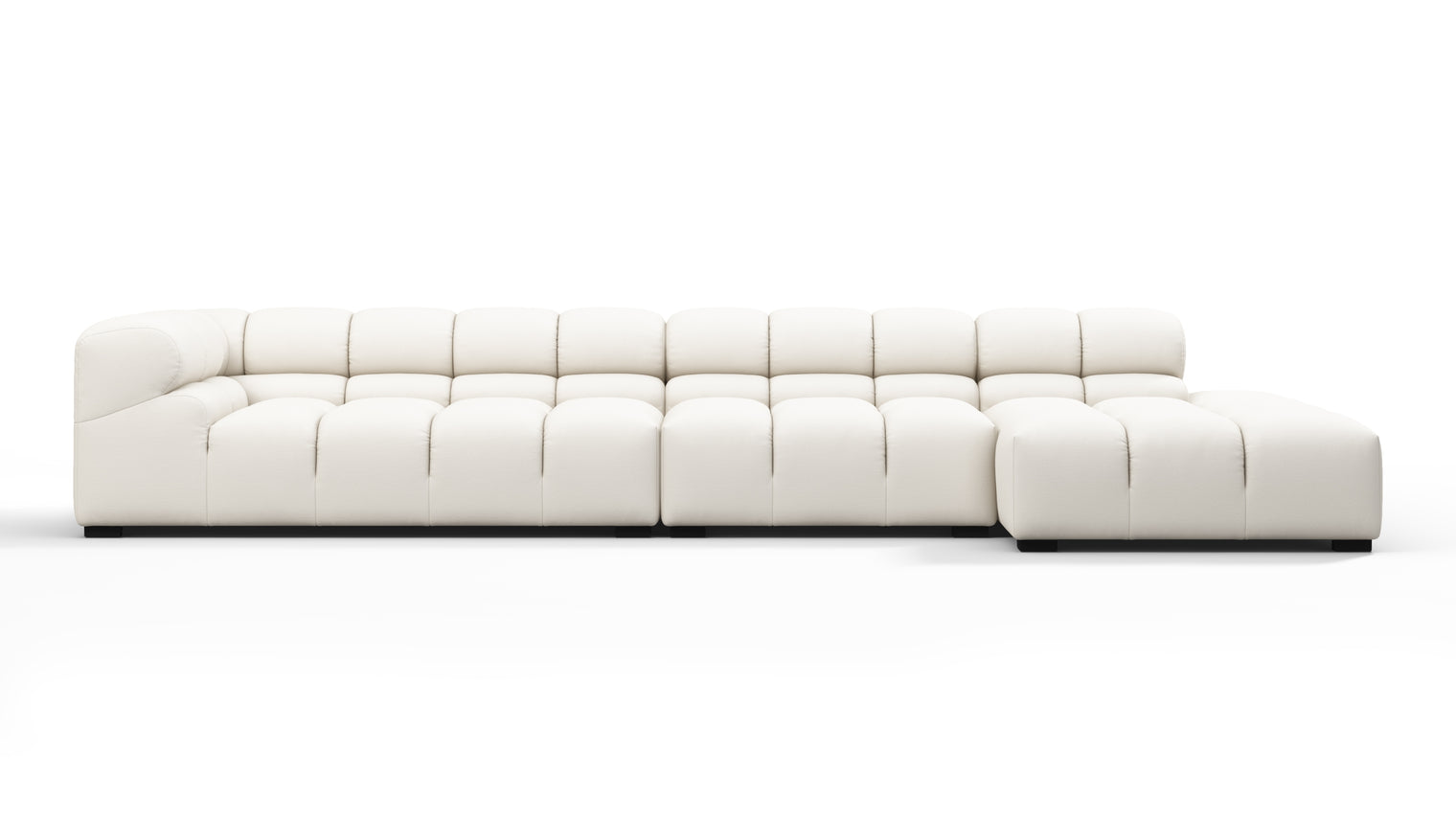 MODULAR MASTERPIECE | A modern take on 70s design, this cloud-like outdoor sectional is all about leisurely lounging under the sun or stars. Its relaxed, playful aesthetic enhances any outdoor environment.

