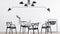 Mouille Ceiling - Mouille Ceiling Light, Six Arms, Black, W110 in