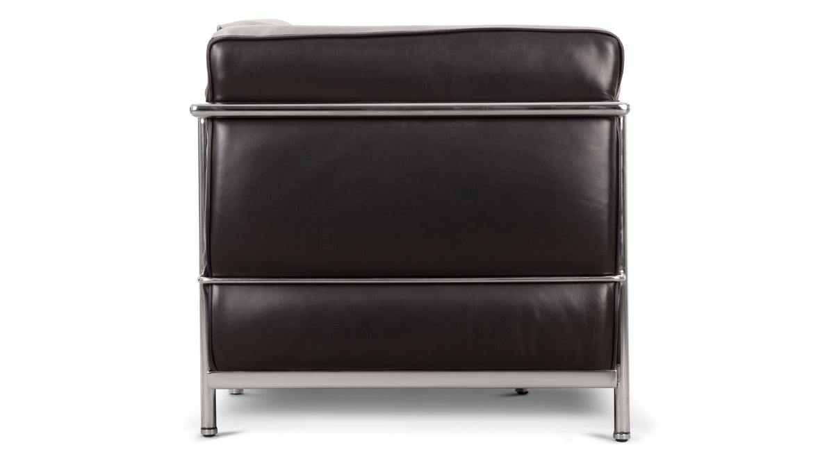 Corbusier - Corbusier Petit Modele Two Seater Sofa, Midnight Black Premium Leather