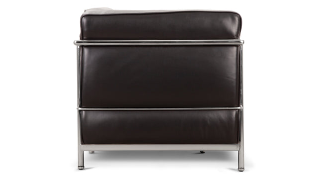 Corbusier - Corbusier Petit Modele Two Seater Sofa, Midnight Black Premium Leather