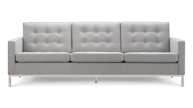 Florence - Florence Three Seater Sofa, Light Gray Wool