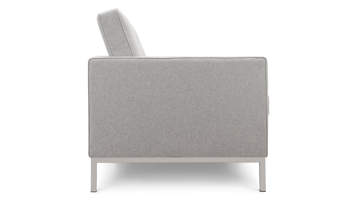 Florence - Florence Three Seater Sofa, Light Gray Wool