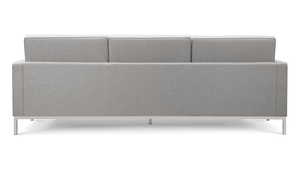 Florence - Florence Three Seater Sofa, Light Gray Wool