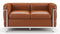 Corbusier - Corbusier Petit Modele Two Seater Sofa, Tan Premium Leather