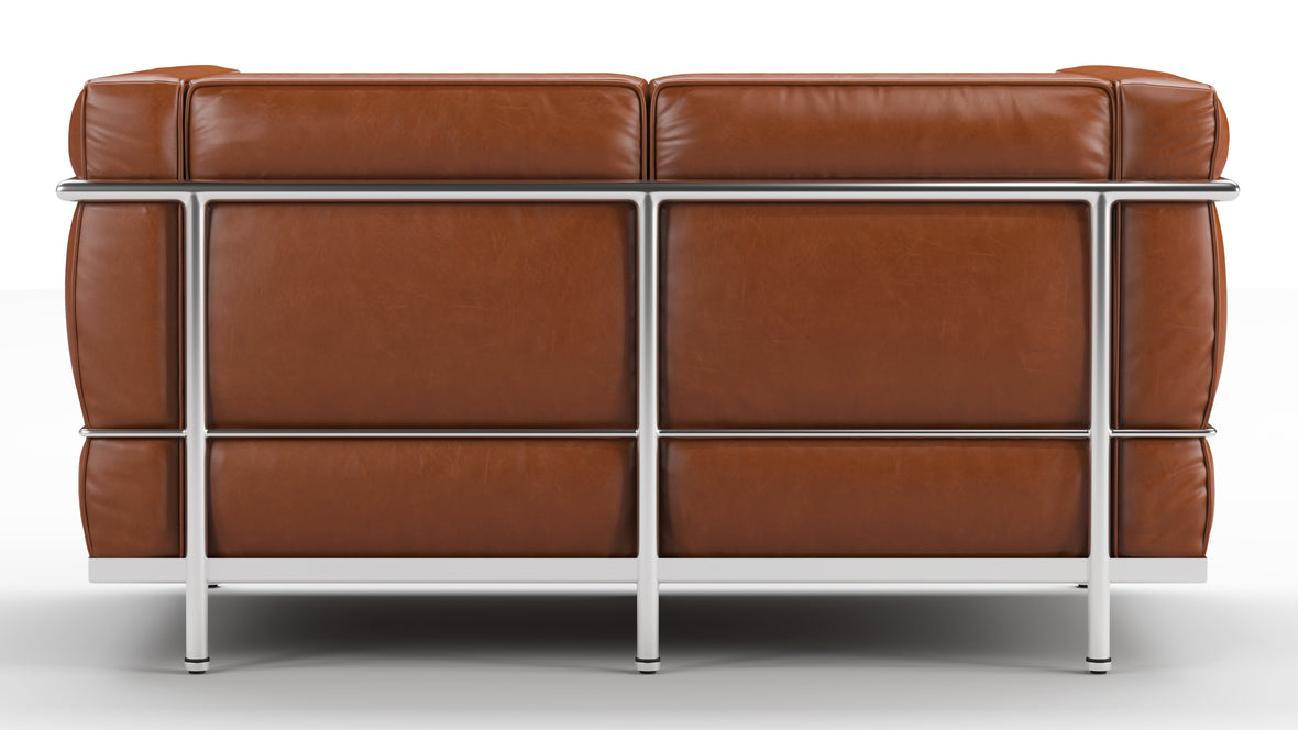 Corbusier - Corbusier Petit Modele Two Seater Sofa, Tan Premium Leather