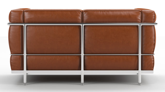 Corbusier - Corbusier Petit Modele Two Seater Sofa, Tan Premium Leather