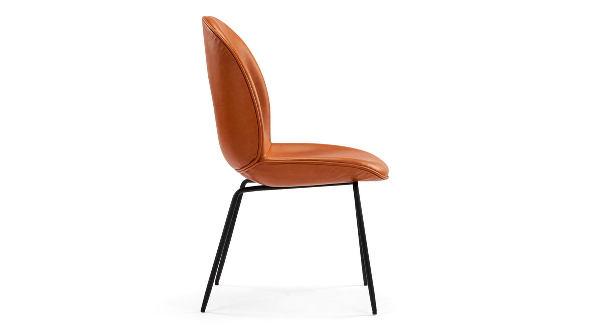 Beetle - Beetle Side Chair, Caramel Premium Leather