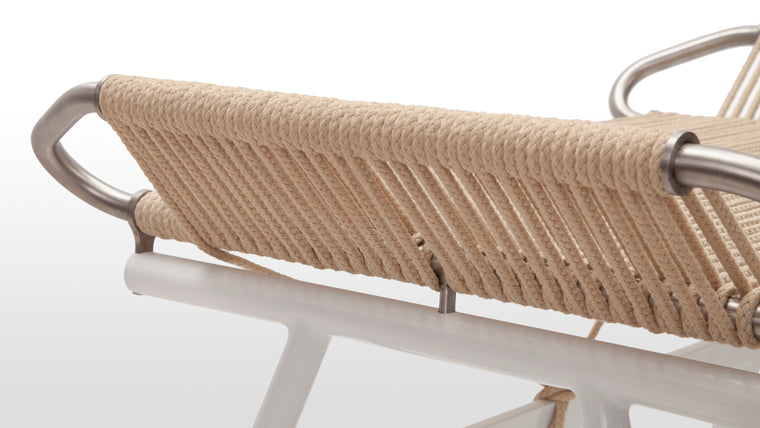 Master of materials | The innovative use of materials in the Halyard Ottoman sets it apart as a pioneering piece of furniture design. By exploring unconventional materials and pushing the boundaries of traditional construction, the chair embodies a spirit of experimentation and creativity that defines its uniqueness.
