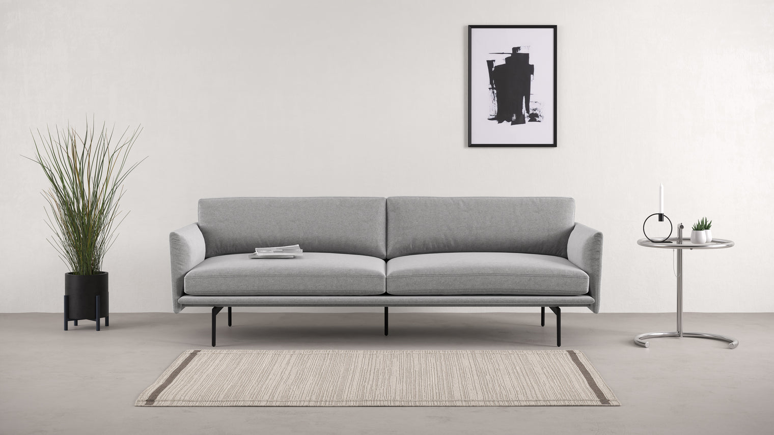 Toriko - Toriko Three Seater Sofa, Light Gray Wool